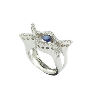 ring gold sapphire diamonds