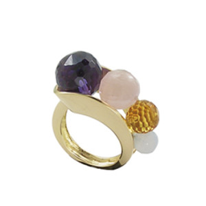 ring gold semiprecious stones